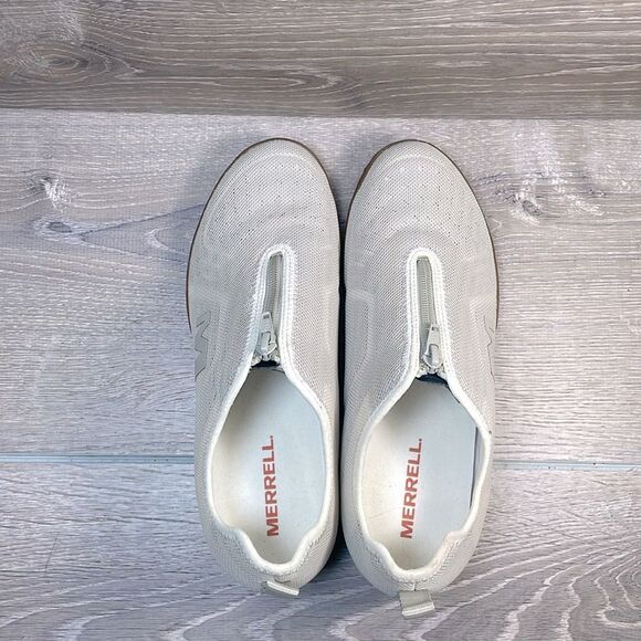 Merrell Civet Zip Silver Lining Argent Women’s Sz 8.5 Mesh Cream Tan Tennis Shoe - Picture 5 of 10